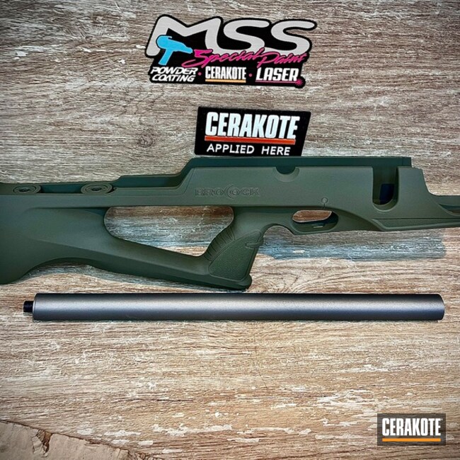Cerakoted Stainless And O.d. Green Custom Rifle Stock And Barrel