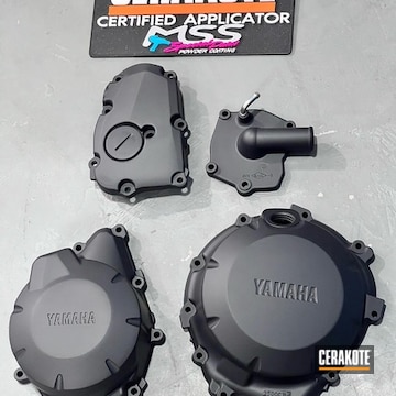 Cerakoted Graphite Black And Stainless Yamaha Motorcycle Parts 