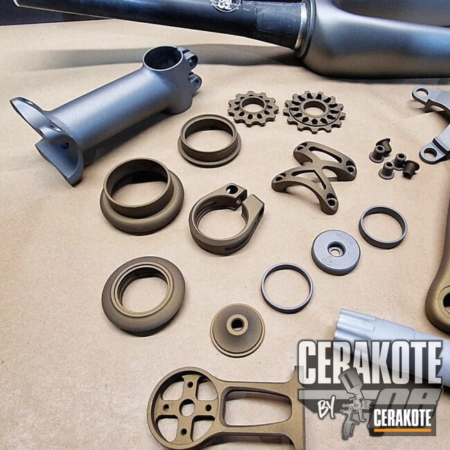 Cerakoted: Bicycle Fork,Stainless H-152,Burnt Bronze H-148,Bicycle Parts,Pushbike
