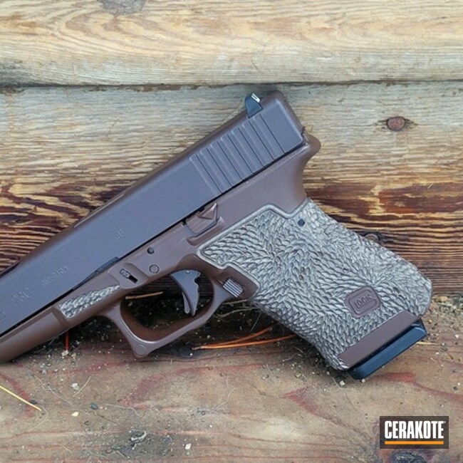 Glock 23 Stippled In Bronze Colors
