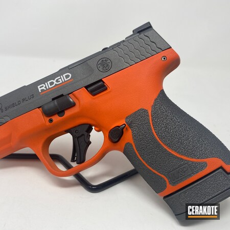 Powder Coating: Hunter Orange H-128,S.H.O.T,PLATINUM GREY H-337,Theme,M&P,S&W,M&P Shield 9mm
