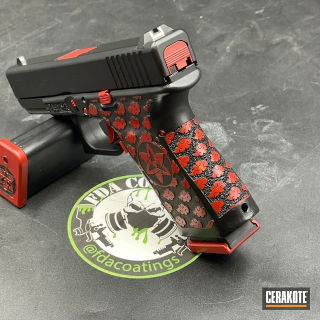 Cerakoted Custom Glock With Japanese Anime Theme In H-167 And H-146