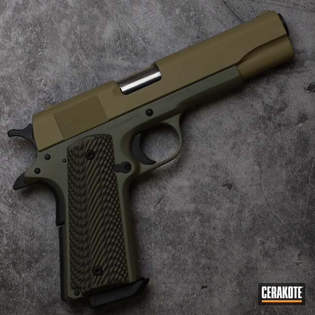 Cerakoted Forest Green And Multicam® Pale Green 1911