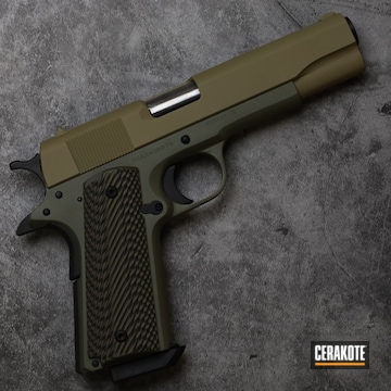 Cerakoted Forest Green And Multicam® Pale Green 1911