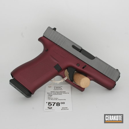 Powder Coating: S.H.O.T,Glock 43X,For The Ladies,BLACK CHERRY H-319,SAVAGE® STAINLESS H-150,Girls Gun,Pistol,Glock