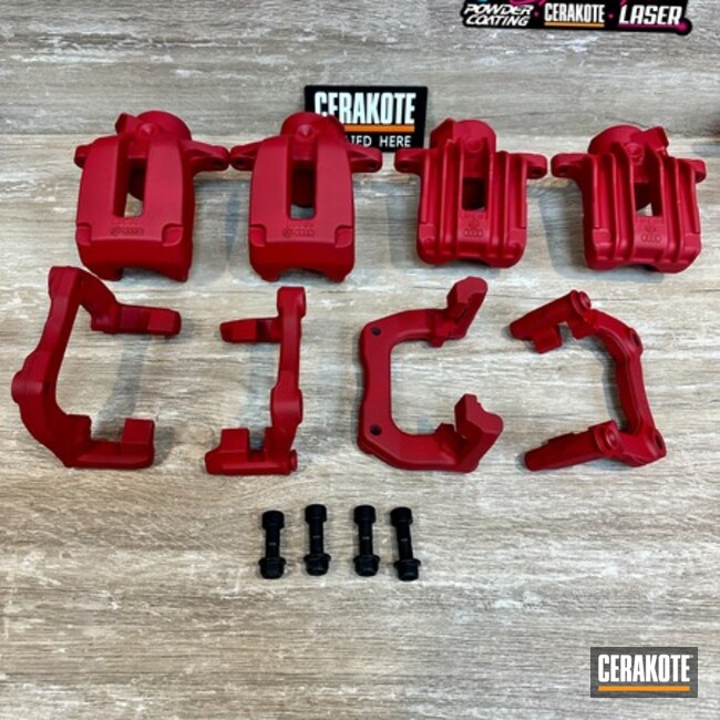 Cerakoted Ruby Red And Blackout Automotive Parts