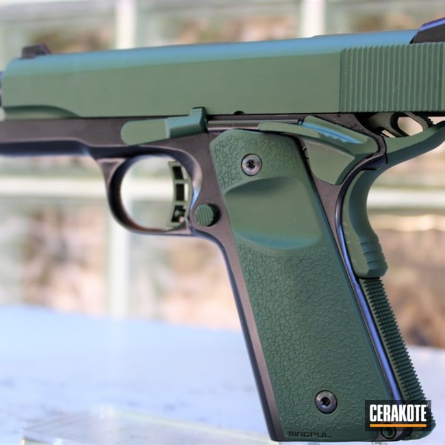 Cerakoted Jesse James Eastern Front Green  And Blackout 1911 Project For Charity (hunting For Hero's)