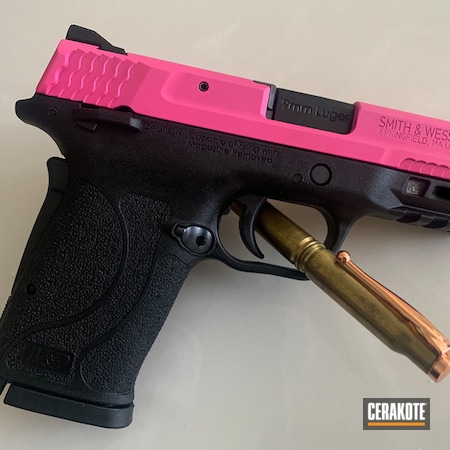 Powder Coating: 9mm,Smith & Wesson M&P,Smith & Wesson,S.H.O.T,Pistol,Kriger Operational Cartel,Shield,Prison Pink H-141