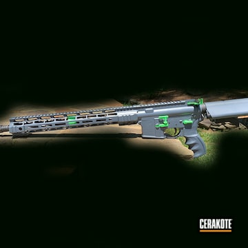 Cerakoted Multicam® Dark Grey And Parakeet Green Stag Arms