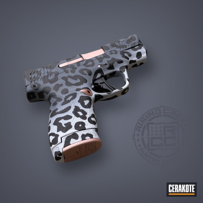 Cerakoted: Hidden White H-242,S.H.O.T,Leopard Print,MAGPUL® STEALTH GREY H-188,Smith & Wesson,Girls Gun,Smith & Wesson M&P,Armor Black H-190,ROSE GOLD H-327