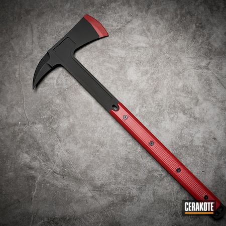 Powder Coating: S.H.O.T,Axe,Armor Black H-190,RUBY RED H-306
