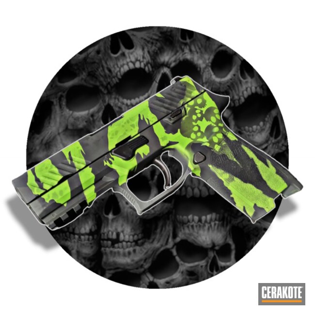 Zombie Green, Sig™ Dark Grey And Graphite Black Sig P320 With Zombie Theme