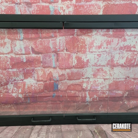 Powder Coating: CERAKOTE GLACIER BLACK C-7600,Fireplace Door,Fireplace,Fireplace Trim