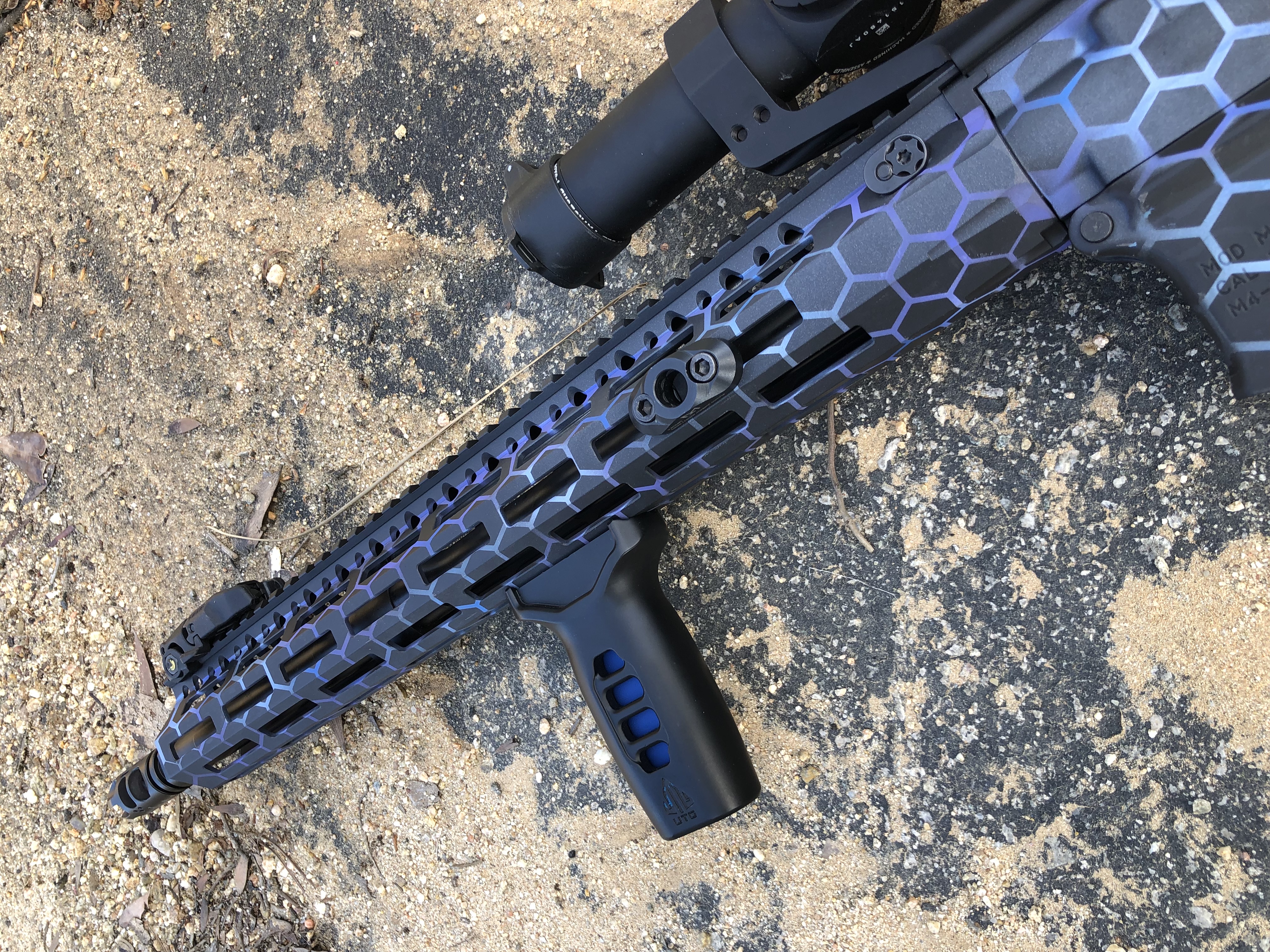 Blue Raspberry Cerakote Hex Camo in a Blue Raspberry, NRA Blue, Graphite Black and Northern ...