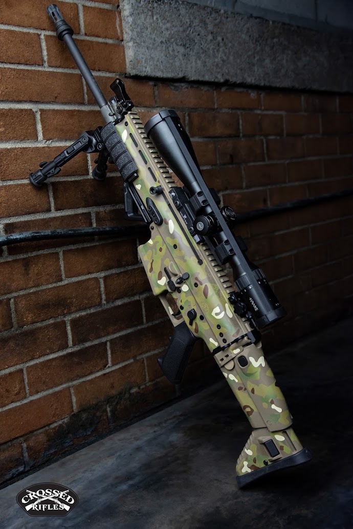 Custom Scar Dressed In Camo coated with Sniper Green, Chocolate Brown ...