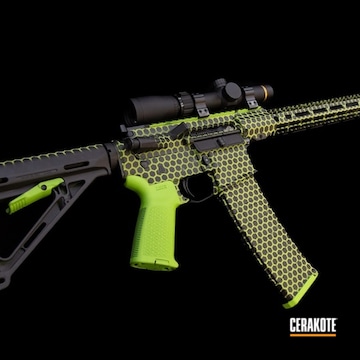 Cerakoted Electric Yellow And Graphite Black Ar Rifle