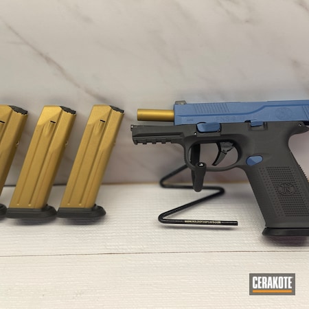 Powder Coating: Patriot Blue H-362,Custom Cerakote,S.H.O.T,Pistol,Gold H-122,Tungsten H-237