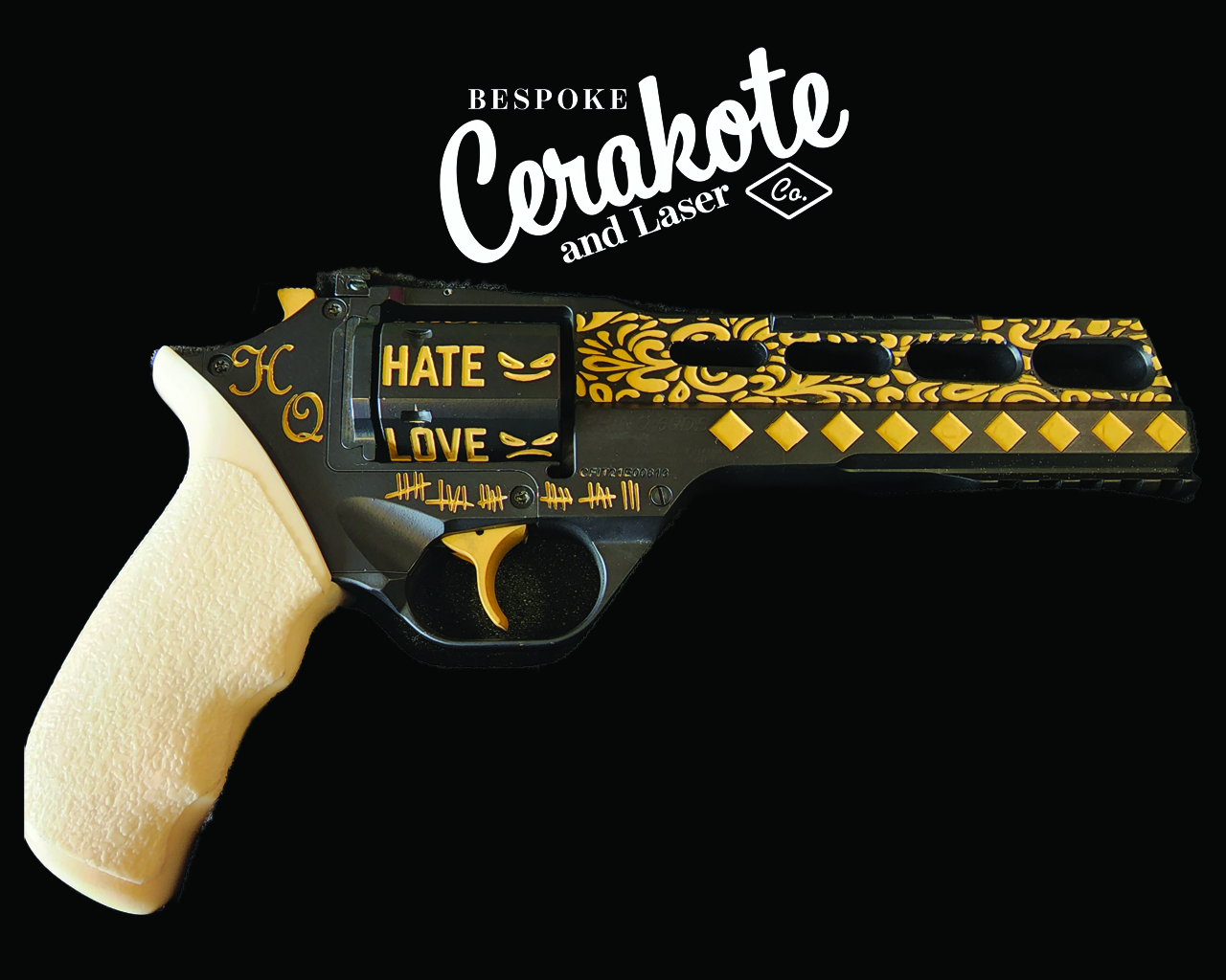 Deep Engraved Color Filled Rhino | Cerakote