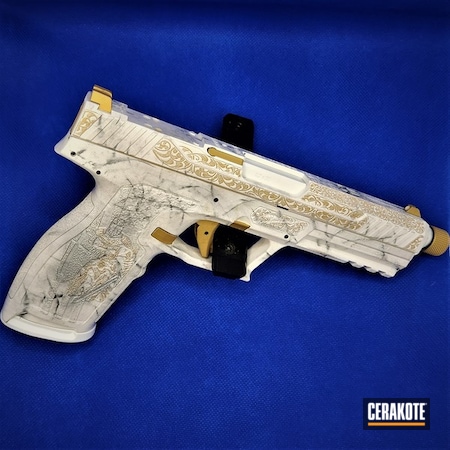Powder Coating: Laser Engrave,Psalm,S.H.O.T,5.7x28,Gold H-122,HIGH GLOSS ARMOR CLEAR H-300,Scroll Pattern,Sniper Grey H-234,Bible,Marble,Crusader,Snow White H-136,Crushed Silver H-255,Palmetto State Armory,Marbled,Custom Lasering,Cerakote FX COSMIC FX-102,Laser Stippled