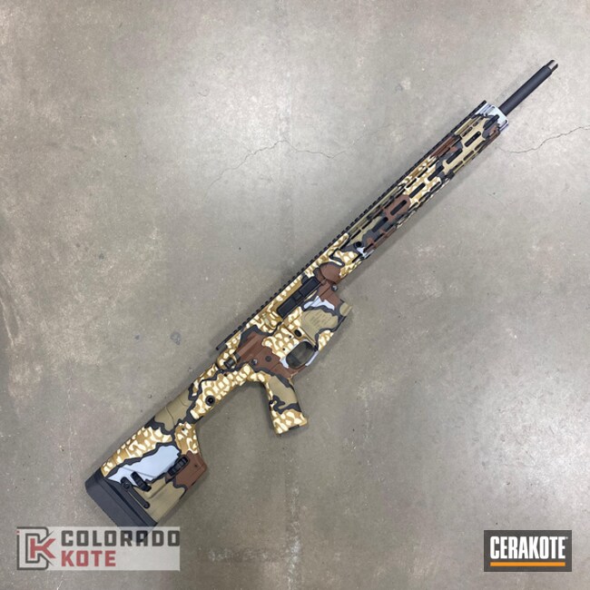 Ar10 And Leupold Scope In Kuiu Inspired Camo Theme