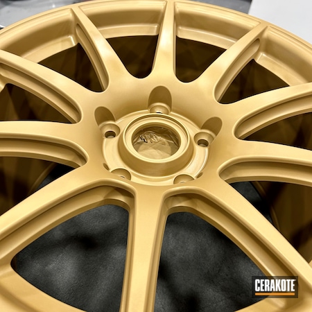 Powder Coating: Automotive Wheels,Wheels,Porsche,Automotive,CERAKOTE GLACIER GOLD  C-7800,Rims,FS FIELD DRAB C-30118
