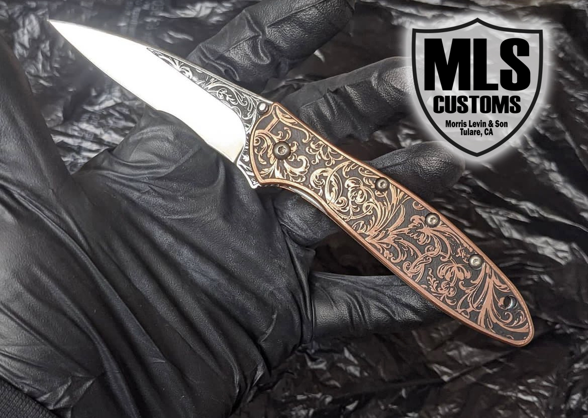 Knife in a Graphite Black and Copper Finish | Cerakote