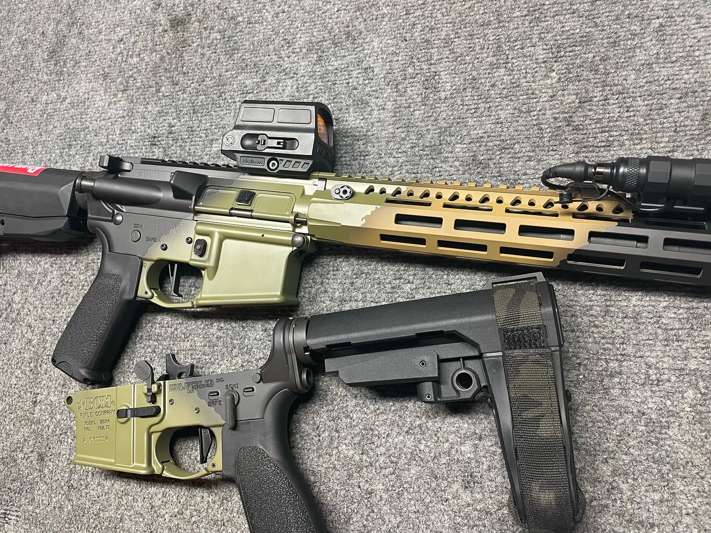 AR Rifle finished in a Noveske Tiger Eye Brown , Noveske Bazooka Green ...