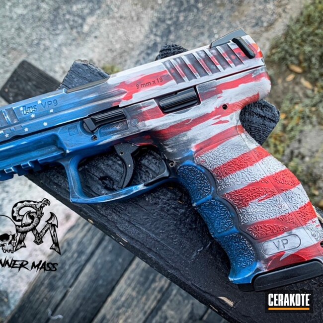 Hk Vp9 With Distressed American Flag