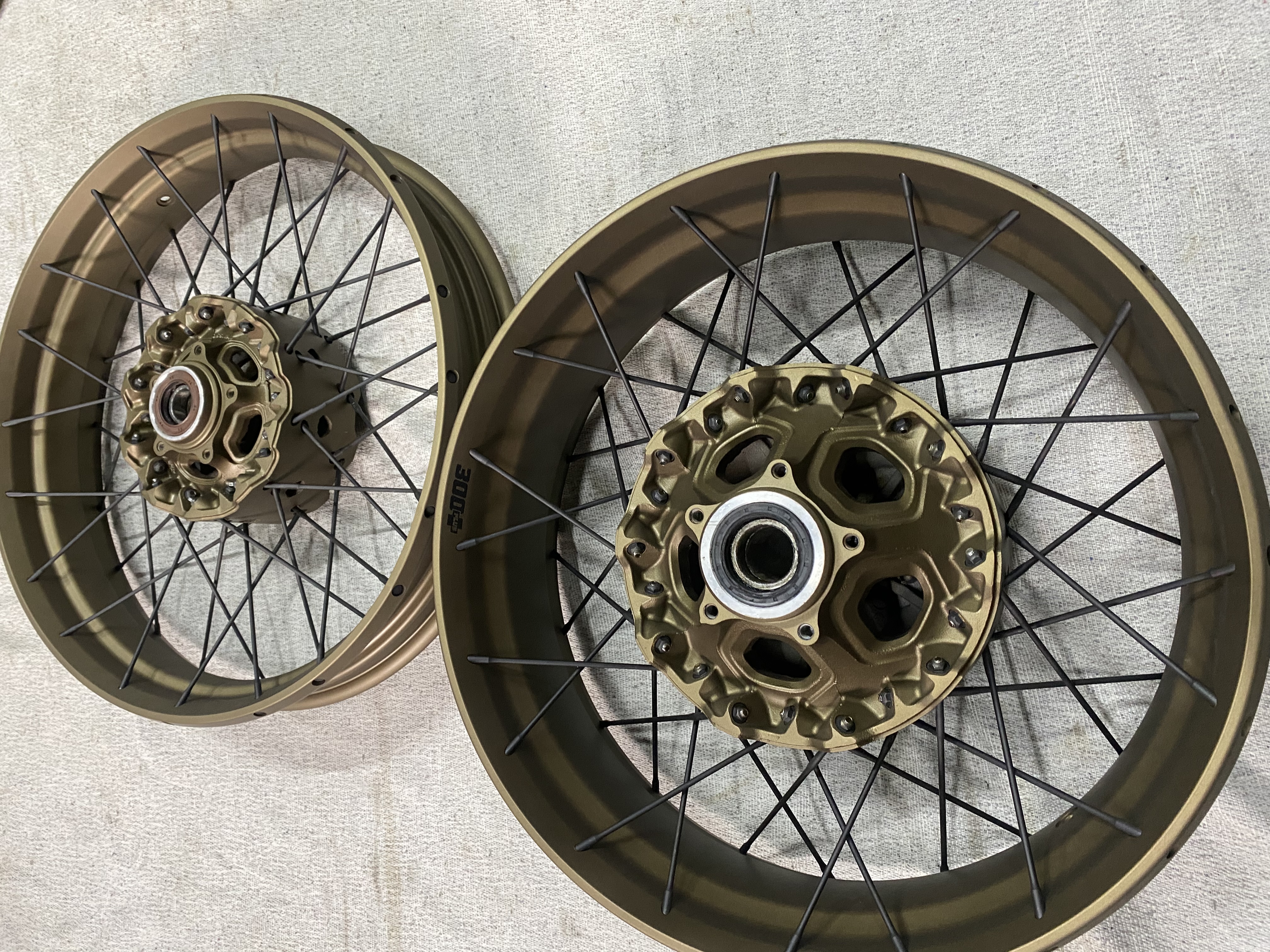 Ducati multistrada wheels customized with Cerakote burnt bronze and ...