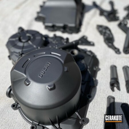 Powder Coating: Graphite Black C-102,Graphite Black H-146,Motorcycles,Ducati,Automotive,Motorcycle Parts