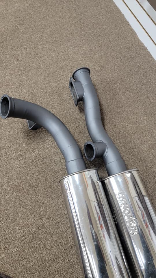 Mufflers coated in a Cerakote Glacier Forge Finish | Cerakote