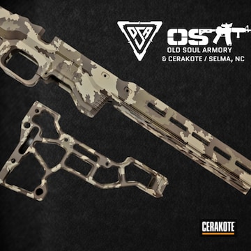 Desert Sand, Chocolate Brown And Flat Dark Earth Precision Rifle Chassis