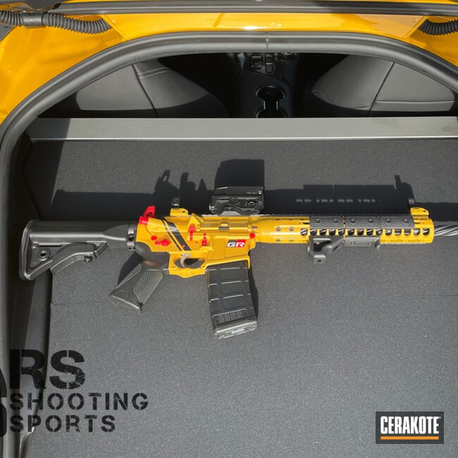 Stormtrooper White, Usmc Red, Corvette Yellow And Graphite Black Themed Ar Build To Match The Car