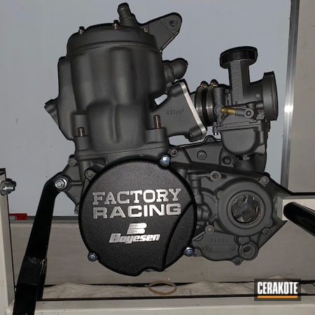 Powder Coating: Carburetor,Motorcycles,Motorcycle Engine,CR500,Sniper Grey H-234,Automotive,Honda,Dirtbike,Motorcycle Parts