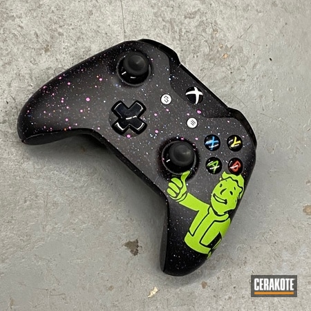 Powder Coating: Graphite Black H-146,Xbox,Zombie Green H-168,Fallout,Video Game Theme,Robin's Egg Blue H-175,Xbox Controller,Gaming,Gamer,AZTEC TEAL H-349,Prison Pink H-141