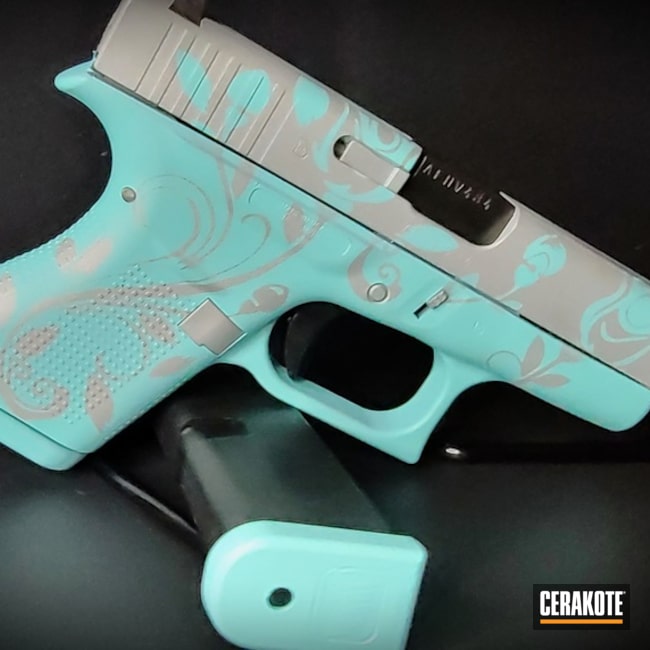 Cerakoted Crushed Silver, Mag Silver And Robin's Egg Blue Glock