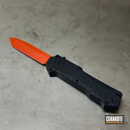 Powder Coating: Hunter Orange H-128,OTF Knife,Knives,S.H.O.T,MAGPUL® STEALTH GREY H-188,Hogue