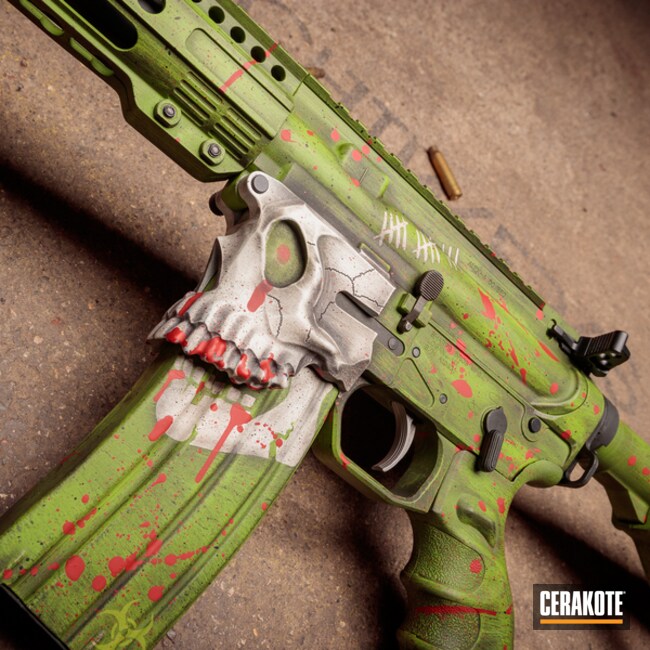 Cerakoted Zombie Green And Graphite Black Zombie Splatter