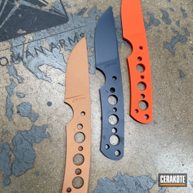 Tequila Sunrise, Patriot Blue And Copper Knife Blade