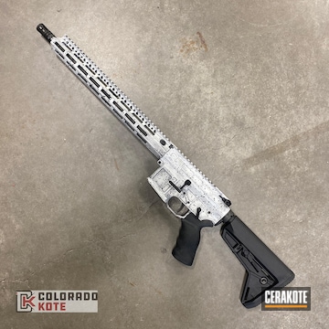 Santan Ar15 Done In H-140 Bright White With Black Spatter And Distressed.