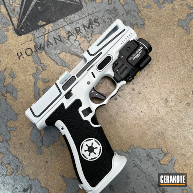 Custom Louis Vuitton Glock Cerakoted using Stormtrooper White and Ruby Red