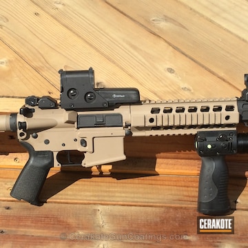 Cerakoted H-235 Coyote Tan With H-190 Armor Black