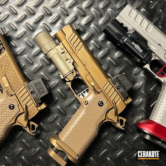 Cerakoted: Coyote Tan H-235,Staccato,Burnt Bronze H-148,Crushed Silver H-255,Pistol