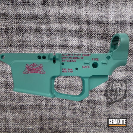 Powder Coating: S.H.O.T,Pistol,Palmetto State Armory,Robin's Egg Blue H-175,AR-15,Prison Pink H-141