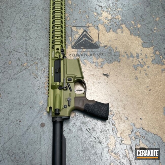 Cerakoted Titanium, Multicam® Light Green And Gold Tactical Pistol