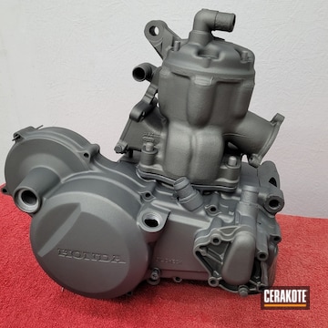 Cerakoted Honda Dirtbike Engine In H-227 And Hir-146