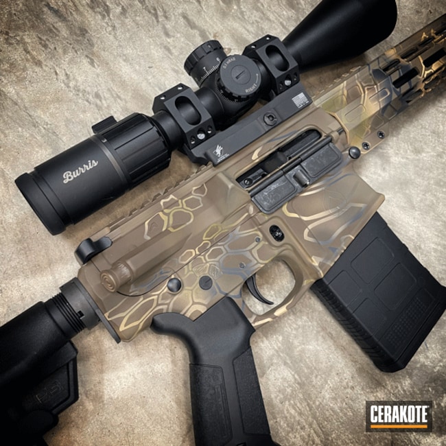 CUSTOM KRYPTEK CAMO ON AR10 CHAMBERED IN 6.5 CREEDMOOR | Cerakote