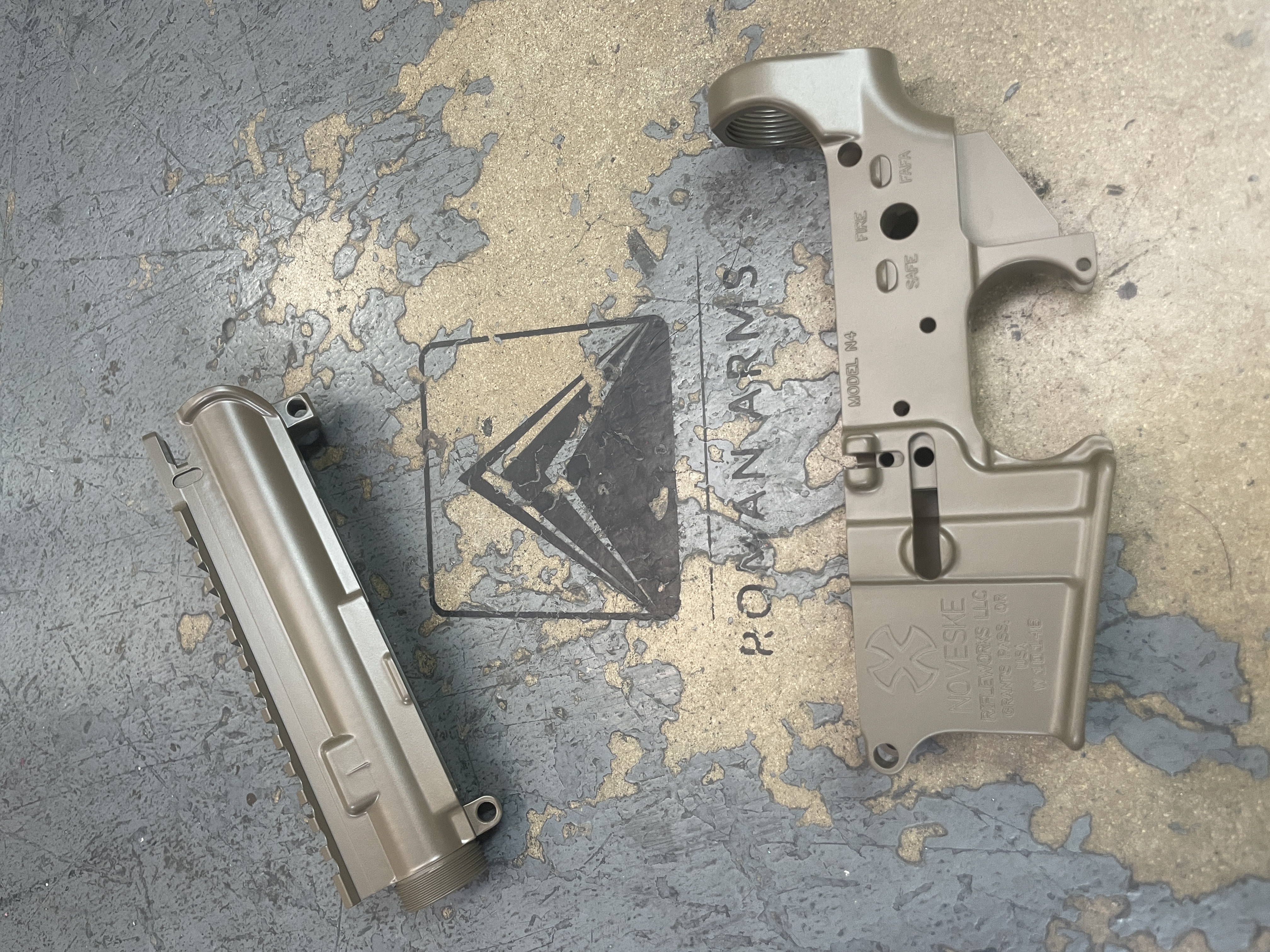 Upper And Lower Receiver Set Finished With FDE Cerakote Upper And Lower Receiver Set Finished With Fde Cerakote