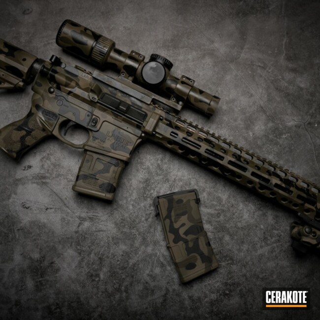 AR Rifle with a Armor Black, Coyote Tan and O.D. Green Finish | Cerakote