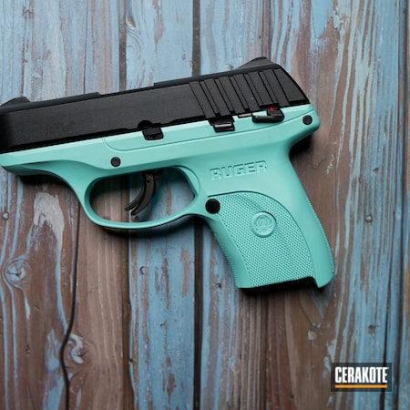 Powder Coating: 9mm,S.H.O.T,Pistol,Ruger pistol,Robin's Egg Blue H-175,Ruger